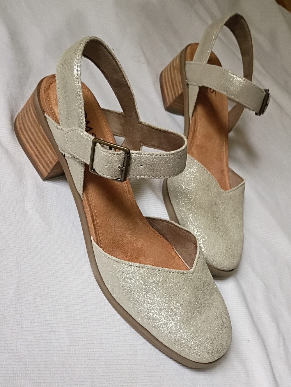 TOMS Women's Glitter Mules With Ankle Wrap